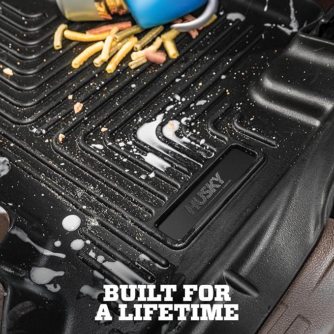 Husky Liners Weatherbeater Floor Mats | Fits 2011-2012 Ford F-250 SUPERCAB ONLY & Crew CAB ONLY Without Drivers Side Foot Rest/Without Manual Shifter | Front Row, 2-pc Black - 18731