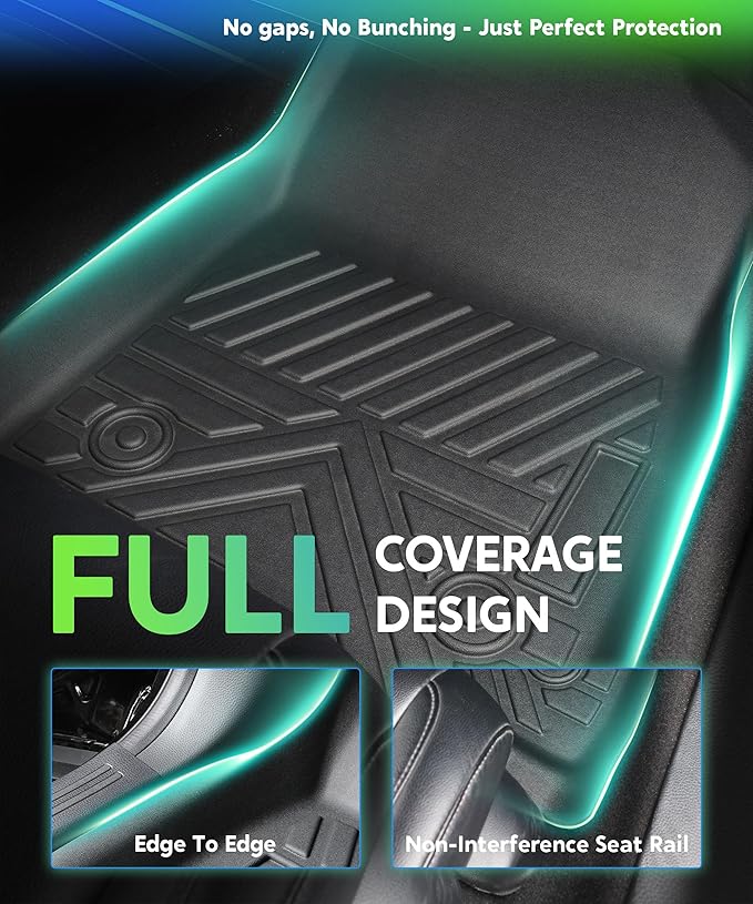 TPE All-Weather Floor Mats for Honda Accord 2018-2022 | Custom Fit Heavy Duty Truck Floor Liners | Front & Rear Row Protection | Durable, Odorless, Easy to Clean (3-Piece Set, Black)