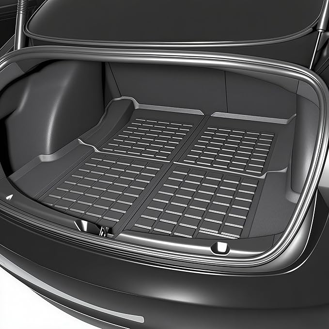 SUPER LINER 2021-2023 Tesla Model 3 Floor Mats | 6-Piece Set Extra-Thick TPE All-Weather Floor & Cargo Liners | Pet & Child-Friendly Custom Fit Interior Accessories