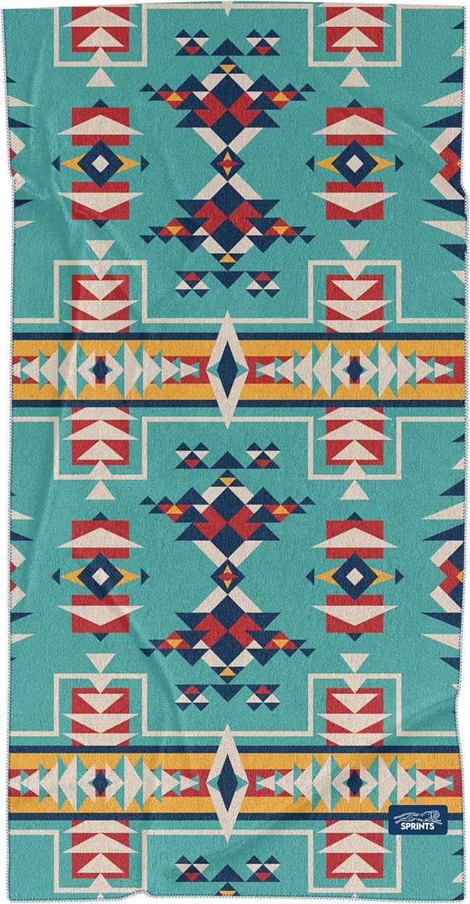 Sprints Athletic Running Towel, Full-Sized, Car Seat Cover - Performance Microfiber (Bohemian Nomad Noises)