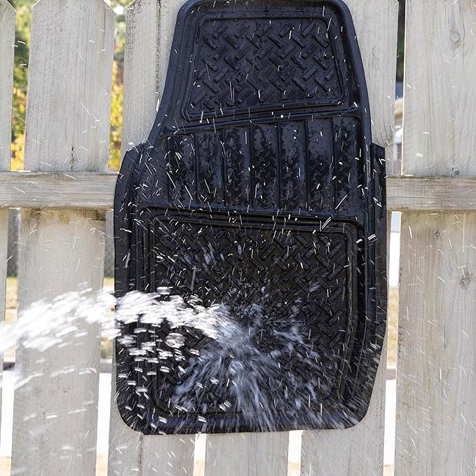 Armor All 2-Piece Truck Floor Mats, Heavy-Duty All-Weather Mats for Trucks — Black