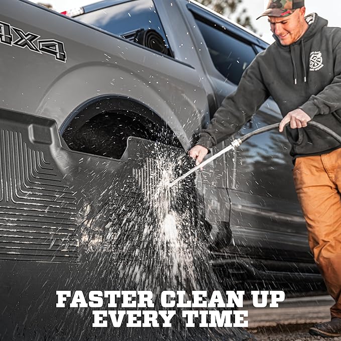 Husky Liners Weatherbeater Floor Mats | Fits 2011-2012 Ford F-250 SUPERCAB ONLY & Crew CAB ONLY Without Drivers Side Foot Rest/Without Manual Shifter | Front Row, 2-pc Black - 18731