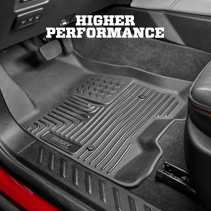 Husky Liners Weatherbeater Floor Mats | Fits 2011-2012 Ford F-250 SUPERCAB ONLY & Crew CAB ONLY Without Drivers Side Foot Rest/Without Manual Shifter | Front Row, 2-pc Black - 18731