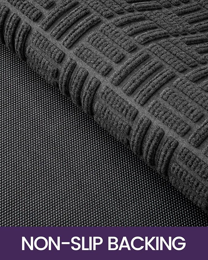 DEXI Front Door Mat Outside Entrance, 4x6 ft Large Rubber Entry Doormat Heavy Duty, Welcome Mats Non Slip for Inside House Floor Entryway Double Doors Exterior Patio, Maze Grey