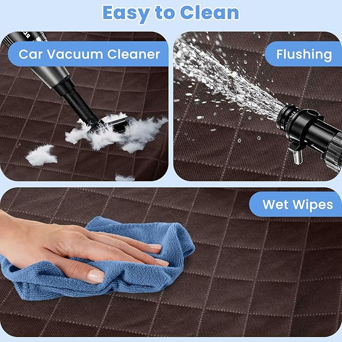 Dog Car Seat Covers, Waterproof Front Seat Cover for Dogs, Scratch-Proof, Nonslip Pet Passenger Seat Cover Protector, Universal Fit for Cars Trucks SUVs, Standard Size, Dark Coffee