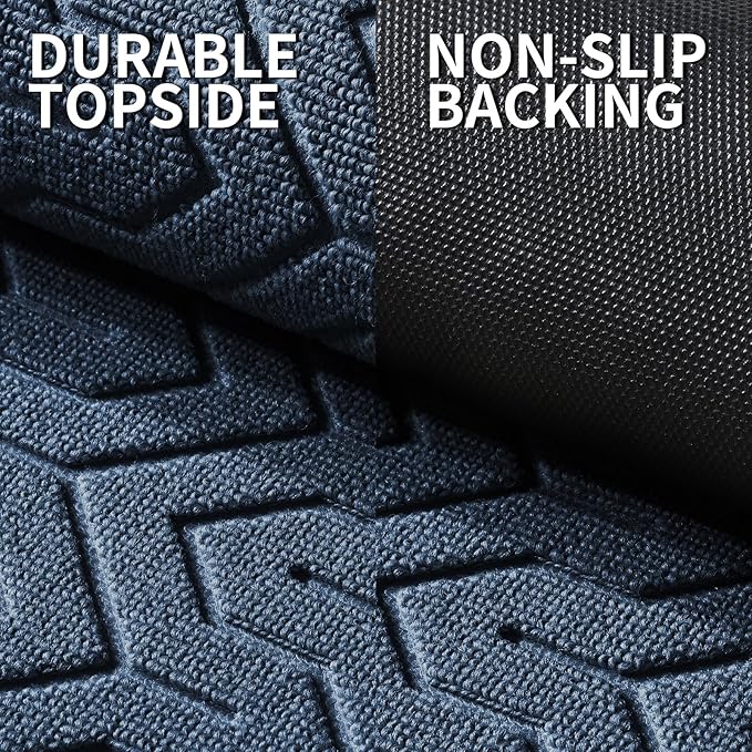 Yimobra Large Door Mat Outside Entrance 47x32, Waterproof Heavy Duty Outdoor Mats for Front Door, Non Slip Rubber Entry Mat for Garage Patio Indoor, Easy Clean, Blue