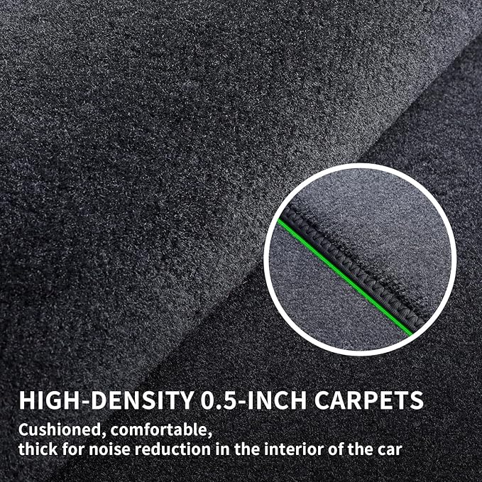 EKR Custom Carpet Floor Mats for Toyota Corolla 2020-2024 2025(Hybrid Only), 0.5 Inch Thickness Rugs, Premium All Weather Anti-Slip Waterproof Floor Liners mat (Black Quick-Dry Blanket)