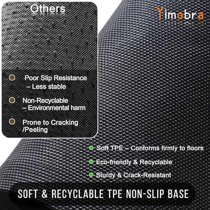 Yimobra Welcome Mat Outdoor Indoor, All-Season Waterproof Front Door Mat Outside Entrance, All-Weather Heavy Duty Non-Slip Doormat, Low Profile Porch Patio Entrance Mats, 60x36, Dark Grey