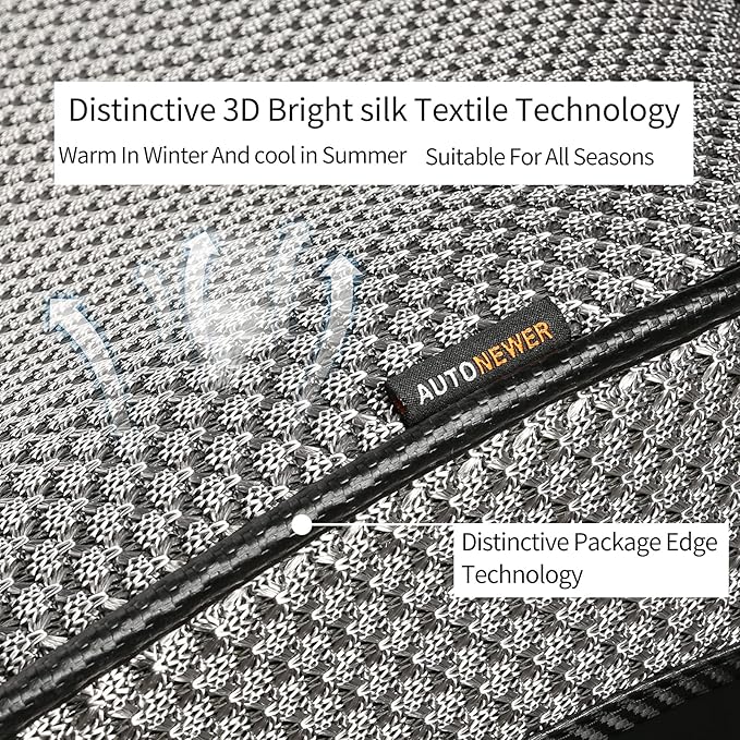 Auto Newer Luxury Breathable Car Seat Cover Fit Four Seasons, Universal Front of Car Seat Cushions, Bottom Seat Covers of Full Wrapped Edge,Universal Fit for 95% Cars,SUV,Pickup,Van(Grey，1PCS)