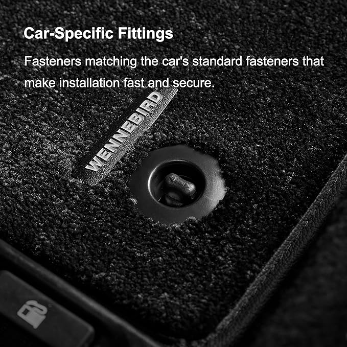 WENNEBIRD Superior Carpet Front Row Floor Mats for 2015-2025 Ford F-150, 0.5-Inch Ultra-Thick, Noise-Reducing, All-Weather Waterproof Anti-Slip – 2-Pc Set