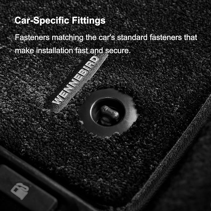 WENNEBIRD Superior Carpet Floor Mats for 2018-2024 Ford Expedition 7 Seats (Not for 8 Seats), 0.6-Inch Ultra-Thick, Noise-Reducing, All-Weather Waterproof Anti-Slip – 4-Pc Set