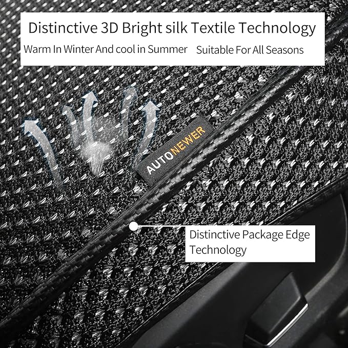 Auto Newer Luxury Breathable Car Seat Cover Fit Four Seasons, Universal Front of Car Seat Cushions, Bottom Seat Covers of Full Wrapped Edge,Universal Fit for 95% Cars,SUV(Black+Grey，2PCS)