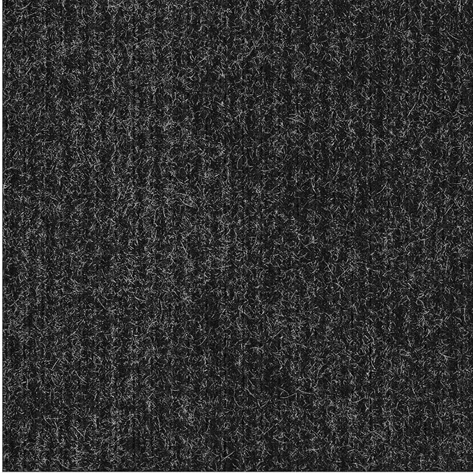 Ottomanson 2'7" x 8' Hallway Runner with Scraper Pile - Extra Durable Non-Slip Rug Mat for Indoor & Outdoor Use - Ideal for Kitchen, Entryway & Garage - High-Traffic Carpet, Black