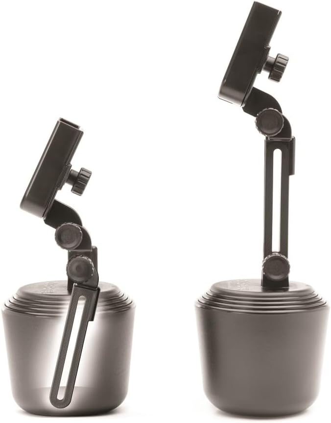 WeatherTech CupFone with Extension – Adjustable, Universal Cup Holder Cell Phone Mount Car & Truck Accessory – Best Design for iPhone & Smartphone Charging – Silver Metal Knobs