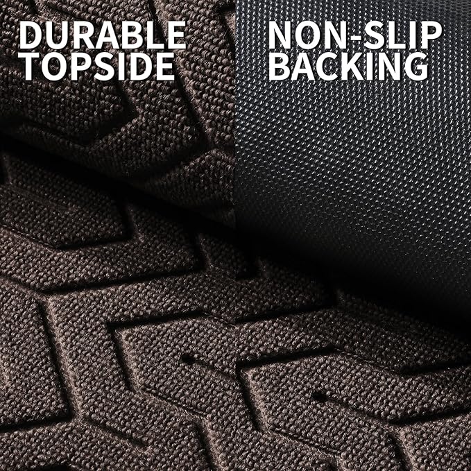 Yimobra Large Door Mat Outside Entrance 36x24, Waterproof Heavy Duty Outdoor Mats for Front Door, Non Slip Rubber Entry Mat for Garage Patio Indoor, Easy Clean, Brown