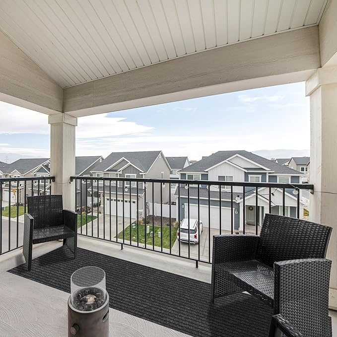 Ottomanson 2'7" x 27' Hallway Runner with Scraper Pile - Extra Durable Non-Slip Rug Mat for Indoor & Outdoor Use - Ideal for Kitchen, Entryway & Garage - High-Traffic Carpet, Black