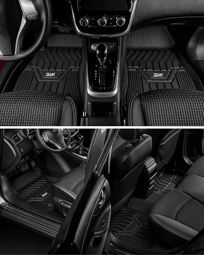 3W Floor Mats Custom Fit for Nissan Altima 2019-2023 2024 2025, TPE All Weather Accessories Custom Fit Floor Liner for Nissan Altima 1st and 2nd Row Full Set Car Mats