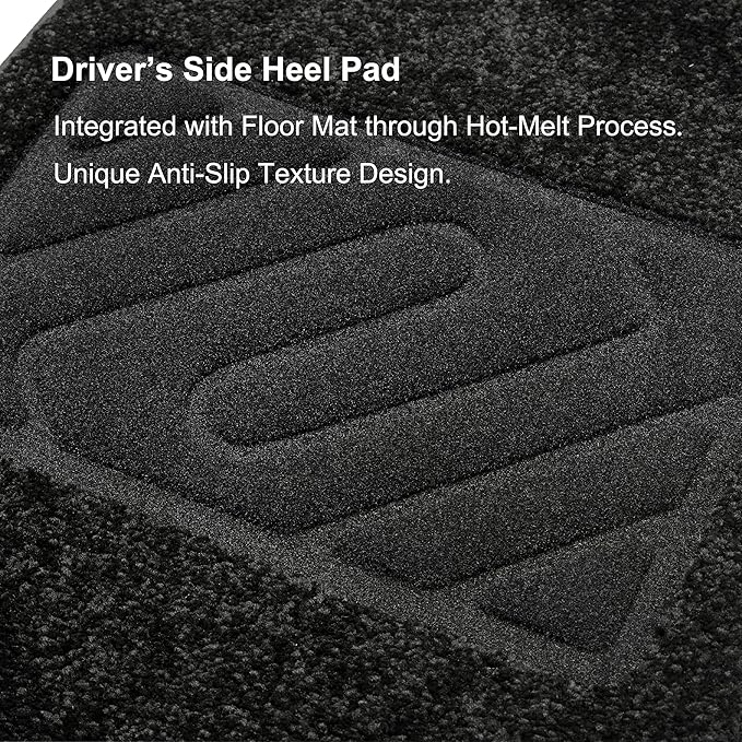 WENNEBIRD Superior Carpet Front Row Floor Mats for 2012-2020 Tesla Model S, 0.6-Inch Ultra-Thick, Noise-Reducing, All-Weather Waterproof Anti-Slip – 2-Pc Set